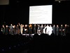 The cast taking a final bow on stage